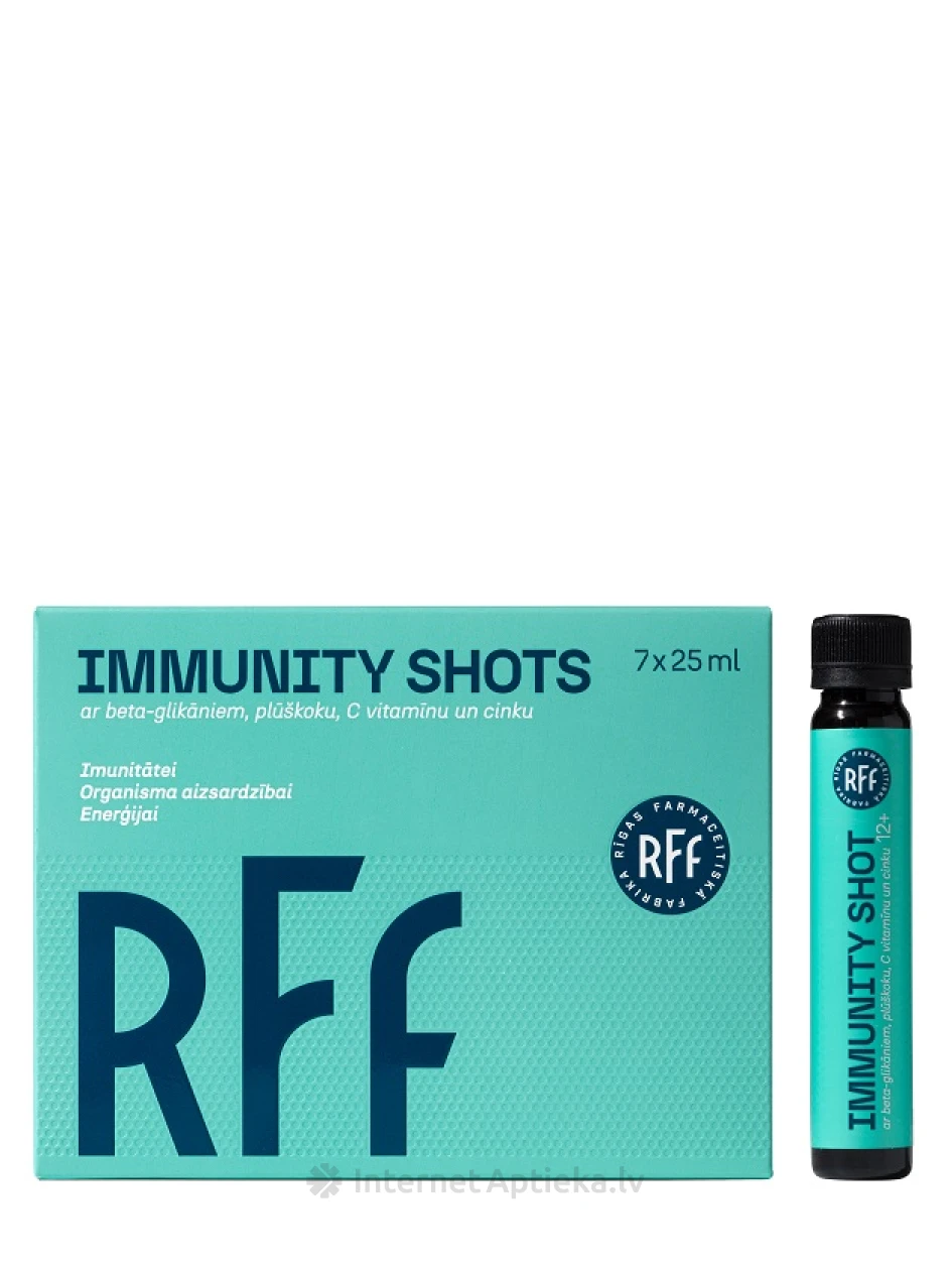 Immunity shots ar beta-glikāniem, plūškoku, C vitamīnu un cinku, 7x25 ml | internetaptieka.lv