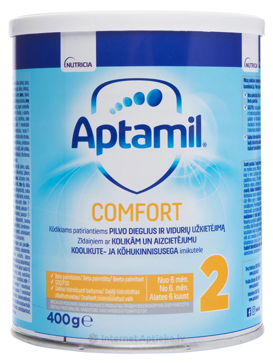 Aptamil COMFORT 2 искусственная молочная смесь от 6 мес., 400 г | internetaptieka.lv
