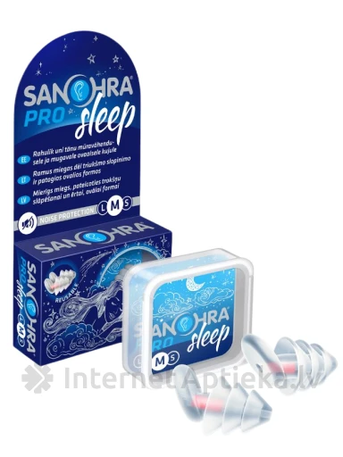 Sanohra Pro Sleep ausu aizbāžņi miegam izmērs M, 2 gb. | internetaptieka.lv
