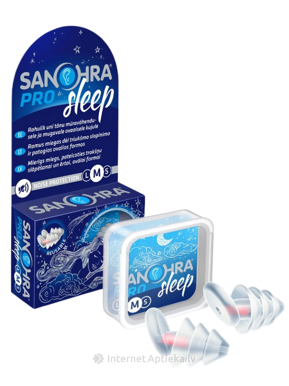 Sanohra Pro Sleep ausu aizbāžņi miegam izmērs M, 2 gb. | internetaptieka.lv