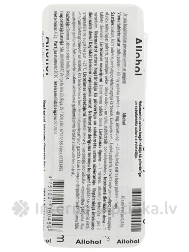 Allohol, 10 tabletes | internetaptieka.lv