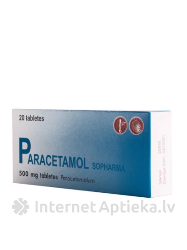 Paracetamols Sopharma, 500mg, 20 tabletes | internetaptieka.lv