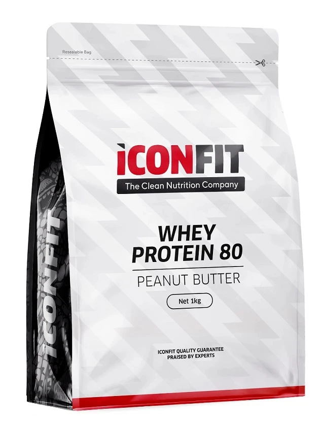 ICONFIT Whey Protein 80 - Peanut-Butter pulveris, 1000 g