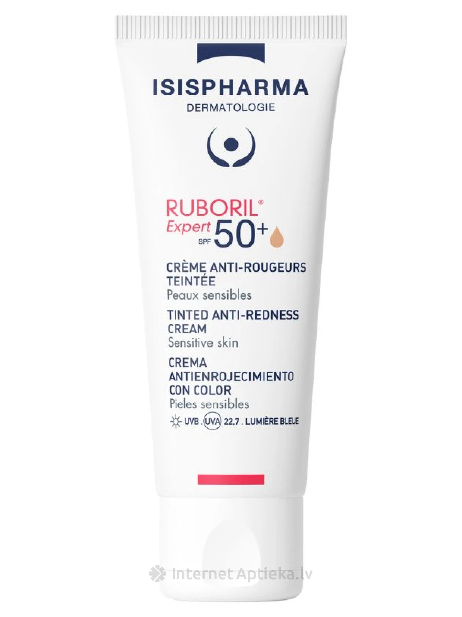 ISISPHARMA RUBORIL SPF50+ tonēts krēms pret apsārtumu, 40 ml | internetaptieka.lv