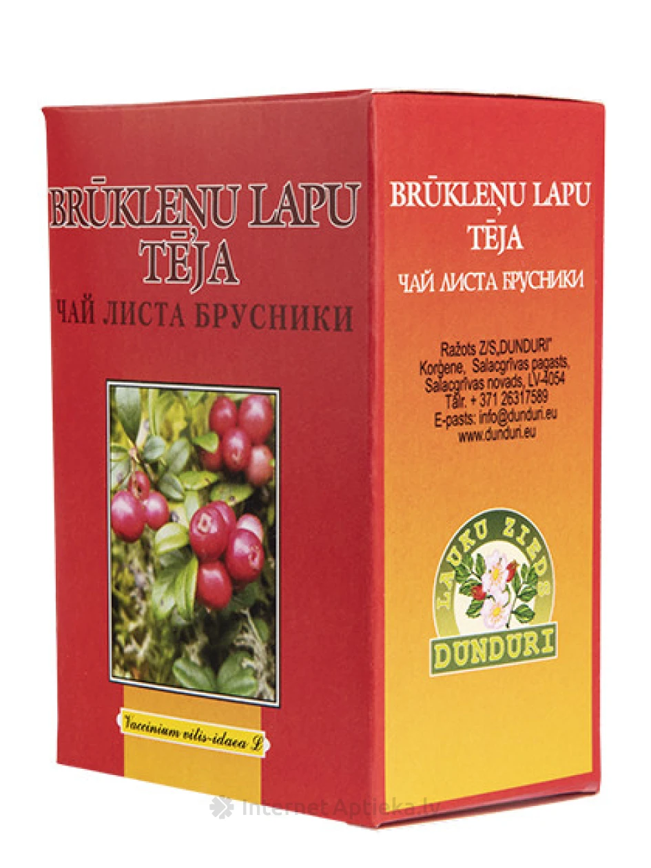 Dunduri Brūkleņu lapu tēja, 25 g | internetaptieka.lv