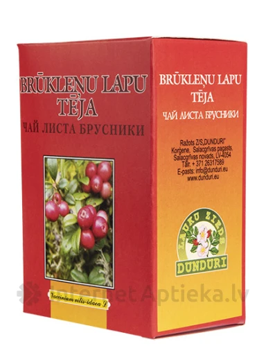 Dunduri Brūkleņu lapu tēja, 25 g | internetaptieka.lv