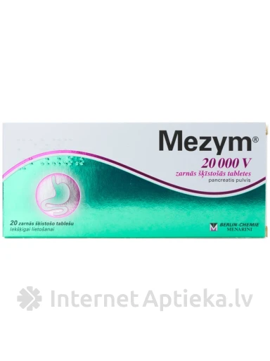 Mezym 20000U, 20 tabletti | internetaptieka.lv