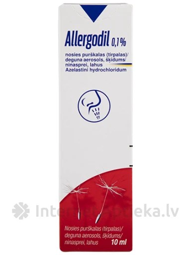 Allergodil 0.1% deguna aerosols, 10 ml | internetaptieka.lv