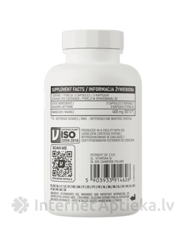 OstroVit Magnesium Glycinate kapslid, 90 tk. | internetaptieka.lv