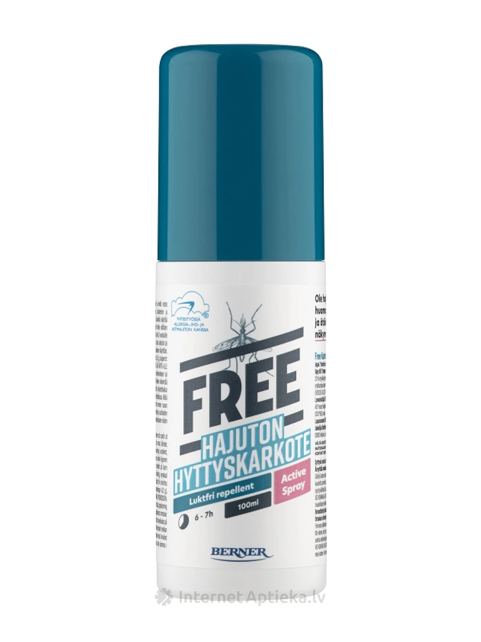 FREE Active средство защиты от насекомых, 100 мл | internetaptieka.lv