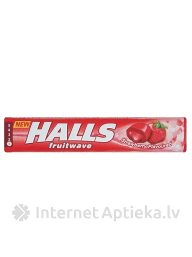 Halls wave Strawberry леденцы, 45 г | internetaptieka.lv