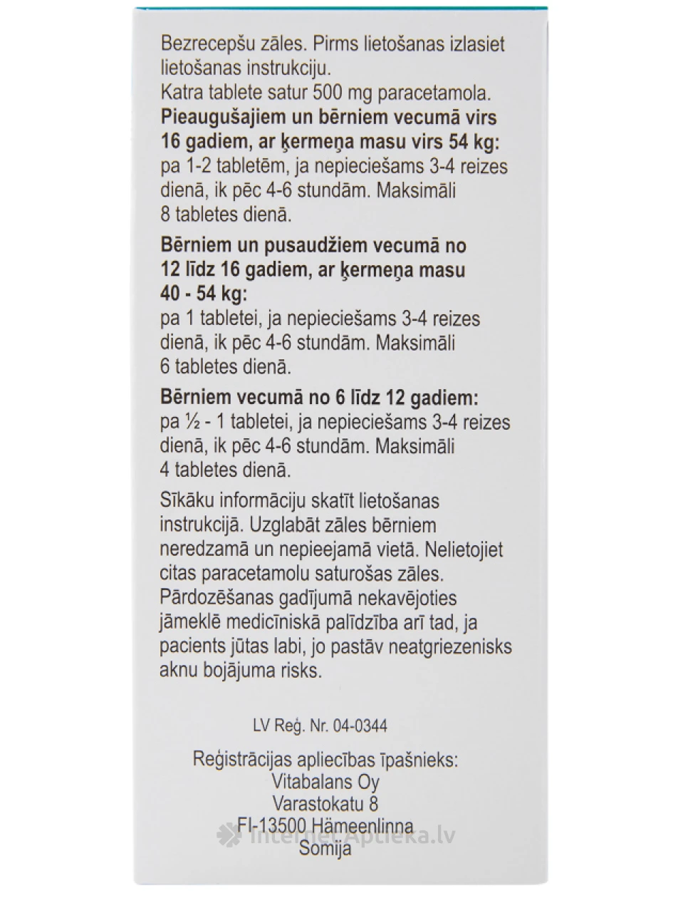 Paramax Rapid Paratsetamool 500 mg, 30 tabletti | internetaptieka.lv