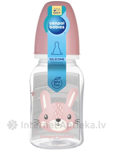 CANPOL BABIES siaurakaklio buteliukas, mieli gyvūnai, 120 ml | internetaptieka.lv
