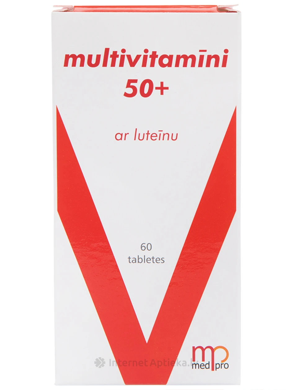 Medpro Мультивитамины 50+ с лютеином, 60 таблеток | internetaptieka.lv