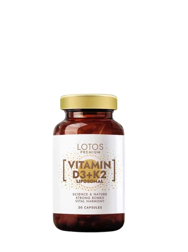LOTOS PREMIUM Liposomal Vitamin D3 + K2 kapsulas, 30 gab.