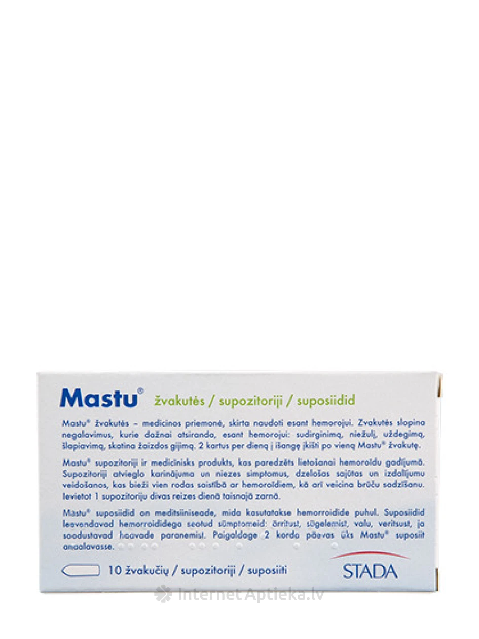 Mastu геморроидальные свечи, 10 шт. | internetaptieka.lv