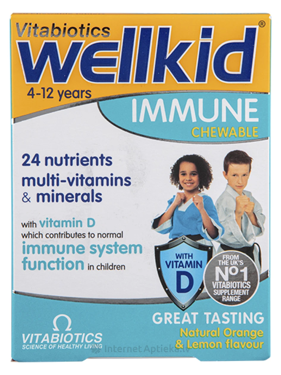 Vitabiotics Wellkid Immune vanuses 4-12 aastat, 30 tk. | internetaptieka.lv