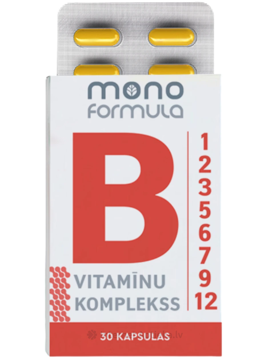 Mono Formula - B Vitamīnu komplekss, 30 kapsulas | internetaptieka.lv