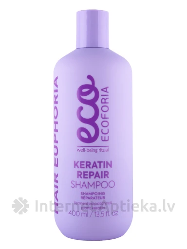 ECOFORIA Keratin Repair keratīnu atjaunojošs šampūns, 400 ml | internetaptieka.lv
