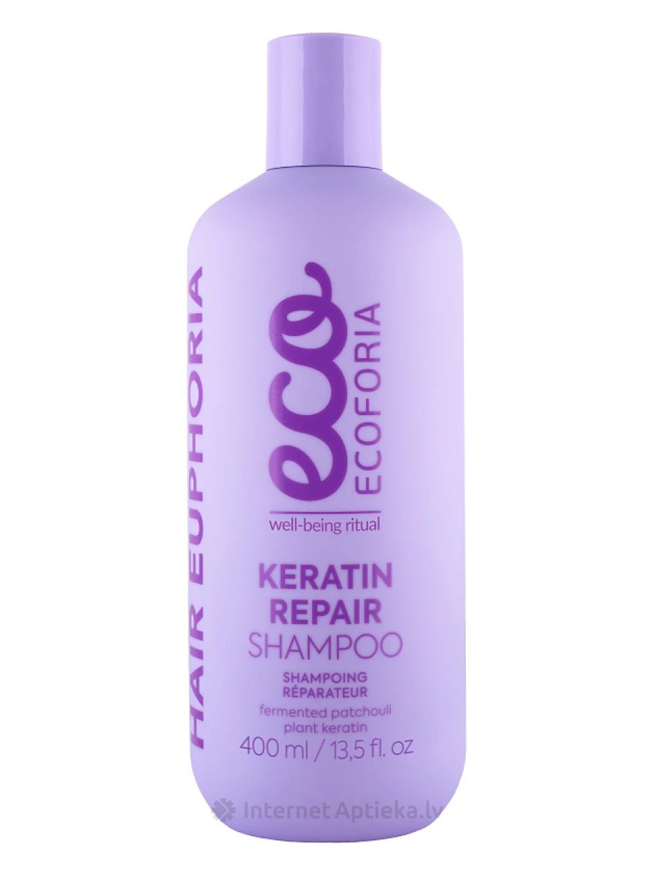 ECOFORIA Keratin Repair keratīnu atjaunojošs šampūns, 400 ml | internetaptieka.lv