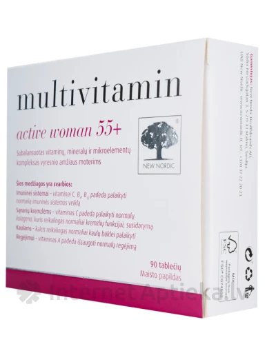 New Nordic multivitamin active woman 55+ tabletid, 90 tabletti | internetaptieka.lv
