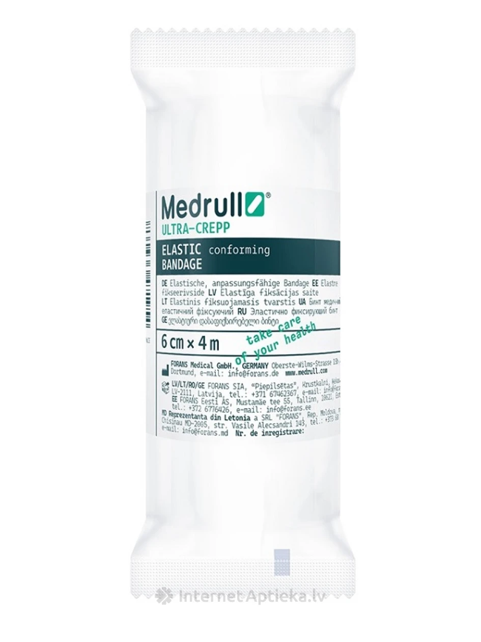 Medrull Ultra-crepp elastīga fiksācijas saite, 4 m x 6 cm | internetaptieka.lv