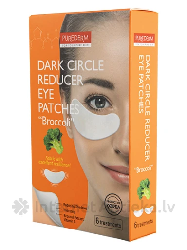 Purederm silmaümbruse plaastrid tumedate ringide vähendamiseks "Broccoli", 6 tk, 6 tk. | internetaptieka.lv