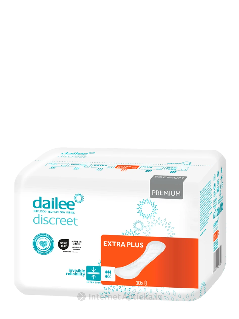 DAILEE Discreet Extra Plus hügieenisidemed, 10 tk. | internetaptieka.lv