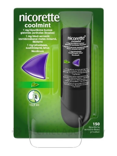 Nicorette Coolmint aerosols 1 mg, devā 13.2 ml | internetaptieka.lv