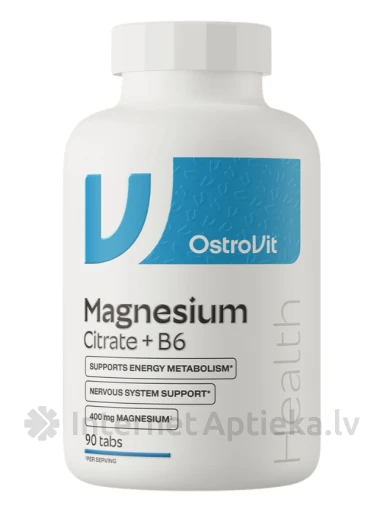 OstroVit Magnesium Citrate 400 mg + B6 tabletes, 90 gb. | internetaptieka.lv