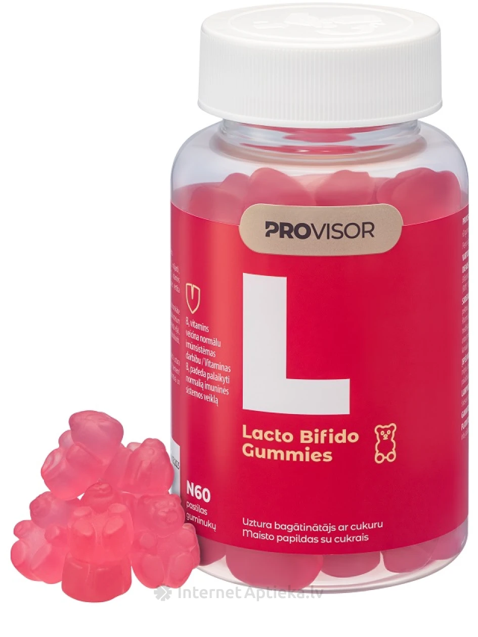 PROVISOR Gummies Lacto Bifido, 60 pastilli | internetaptieka.lv