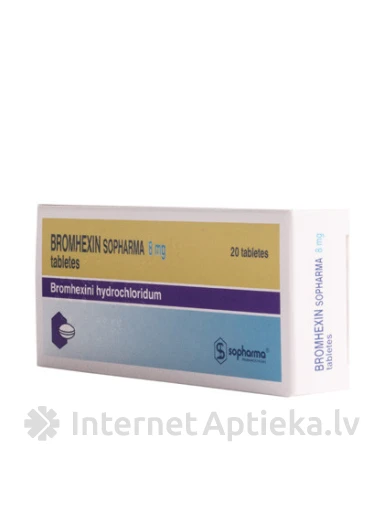 Bromhexine Sopharma 8 mg, 20 tabletti | internetaptieka.lv