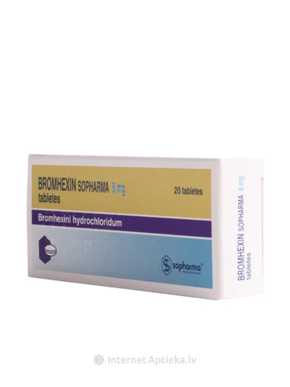 Bromhexine Sopharma 8 mg, 20 tabletti | internetaptieka.lv