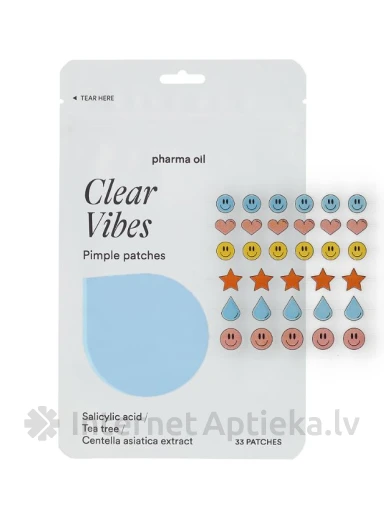 Пластыри от прыщей "Pharma Oil" Clear Vibes, 33 шт. | internetaptieka.lv