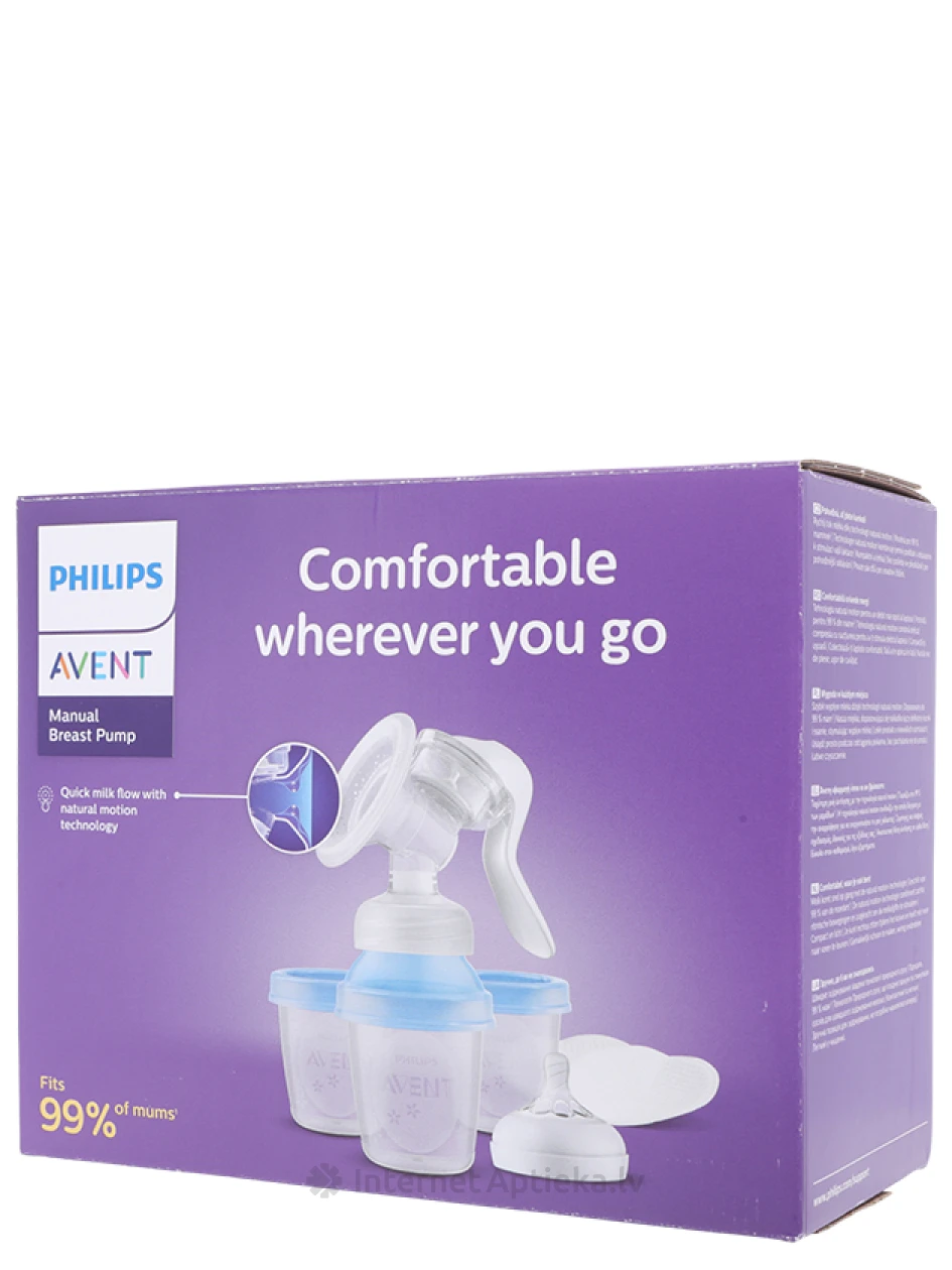 Philips Avent Lotus manuālais krūts piena sūknis ar trauciņiem, 1gb. | internetaptieka.lv