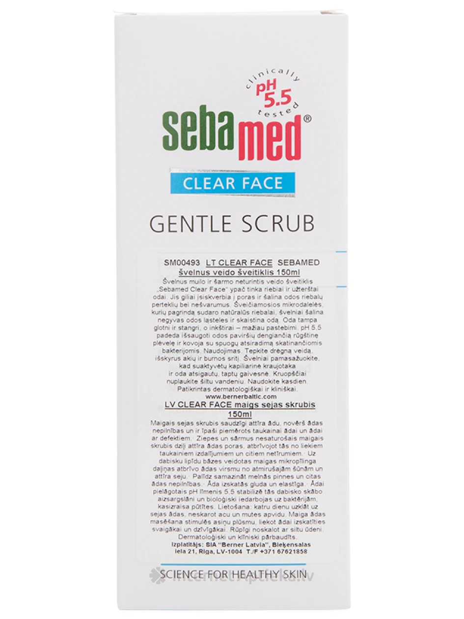 SEBAMED CLEAR FACE attīrošs skrubis problemātiskai sejas ādai, 150 ml | internetaptieka.lv