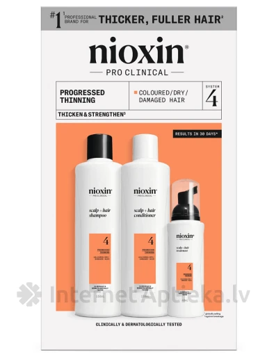 NIOXIN SYS4 komplekt värvitud juustele progresseeruva hõrenemisega, 150 ml+150 ml+50 ml | internetaptieka.lv