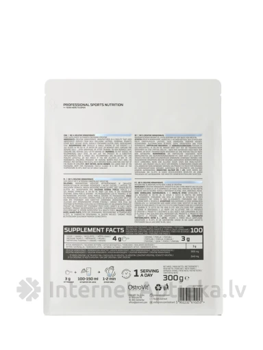 OstroVit Creatine Monohydrate (natural) pulveris, 300 g | internetaptieka.lv