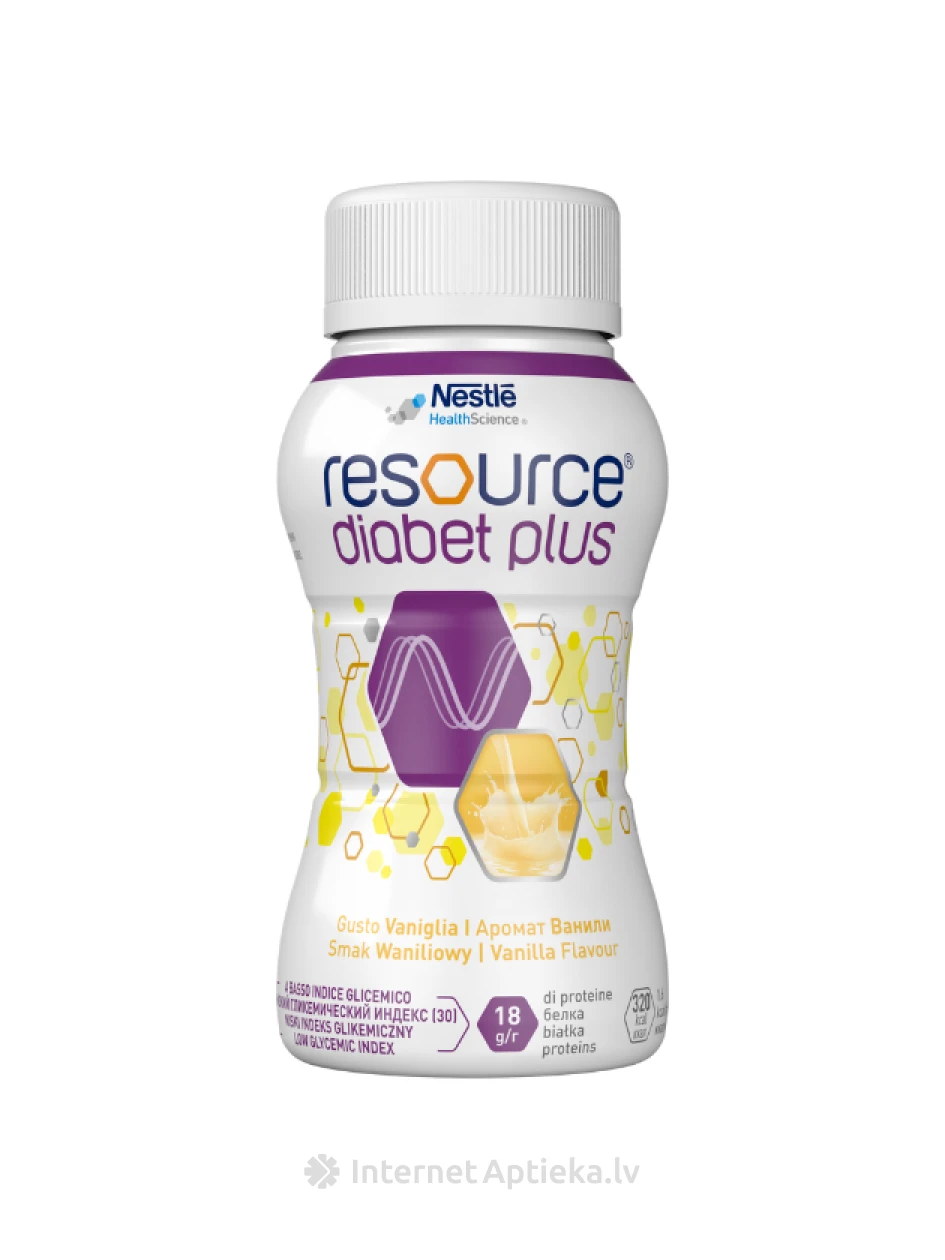 Nestle Resource Diabet Plus vanilla maitsega Toit meditsiiniliseks otstarbeks, 4 x 200 ml | internetaptieka.lv