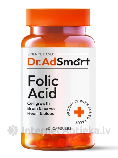 Dr. AD Smart Folic Acid kapsulas, 60 gb. | internetaptieka.lv