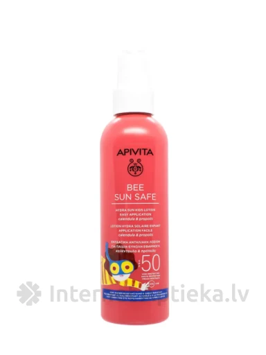 APIVITA BEE SUN SAFE Hydra Sun Kids losjon kergeks pealekandmiseks SPF50, 200 ml | internetaptieka.lv