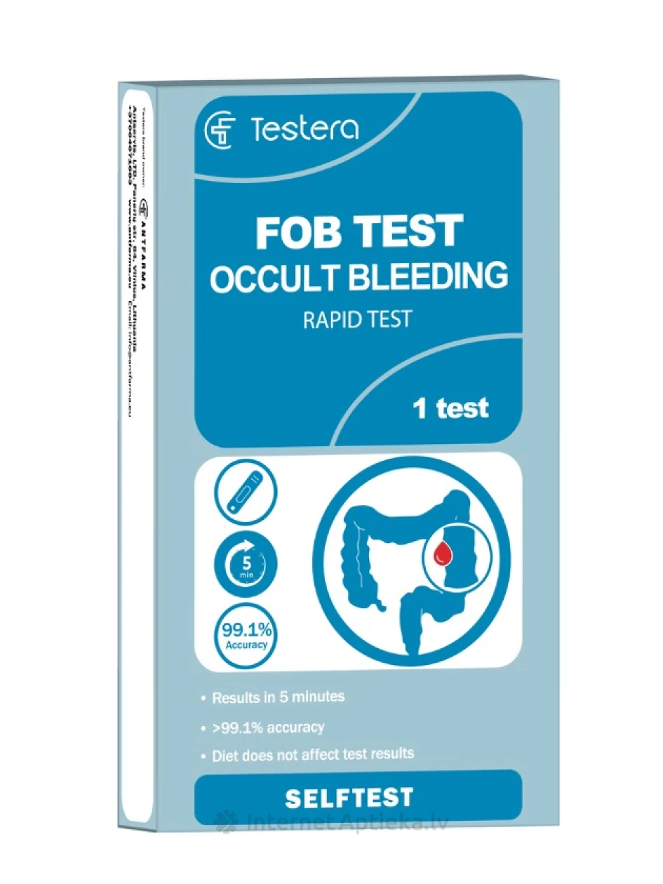 Testera Test FOB-i abil tuvastab varjatud vere väljaheites, 1 tk. | internetaptieka.lv