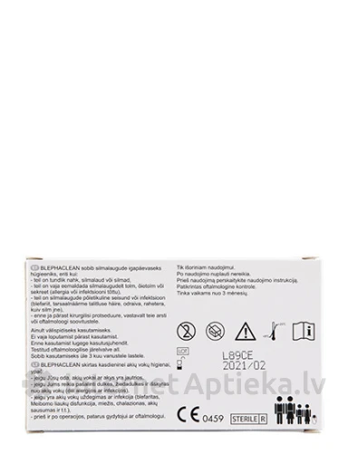 Thea Blephaclean steriilsed salvrätikud silmalaugude hügieeniks, 20 tk. | internetaptieka.lv
