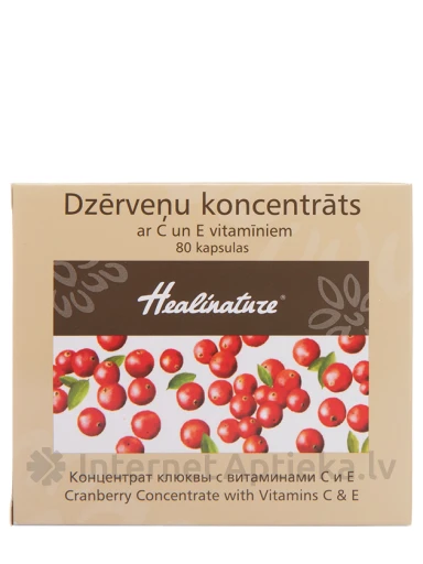 Healinature dzērveņu koncentrāts, 80 kapsulas | internetaptieka.lv