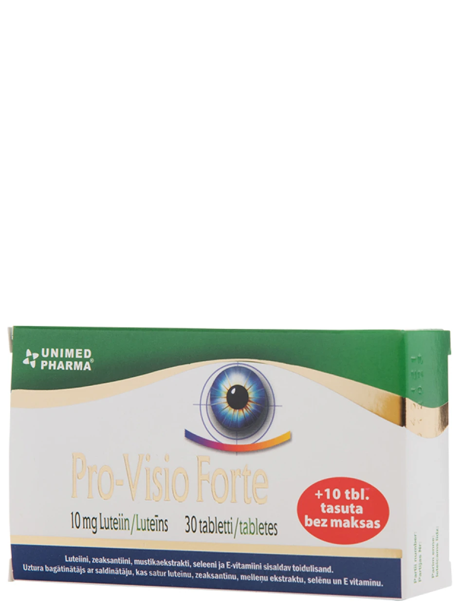 Pro-Visio Forte +luteīns 10 mg, 30+10 tabletes | internetaptieka.lv