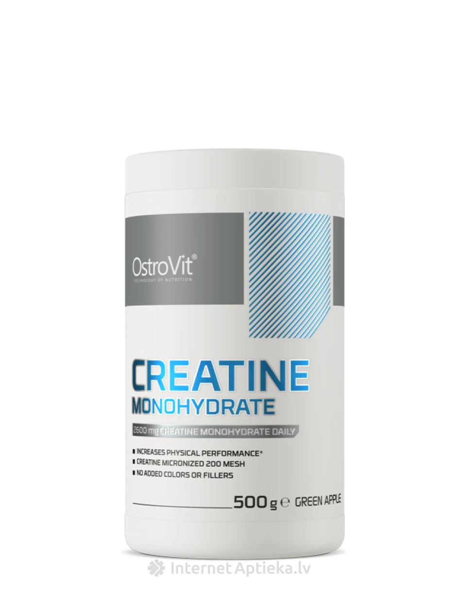 OstroVit Creatine Monohydrate Pulveris (green apple, sport blue), 500 g | internetaptieka.lv