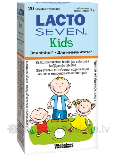 LactoSeven Kids bērniem, 20 tabletes | internetaptieka.lv