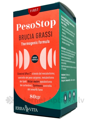 ERBA VITA Peso Stop Brucia Grassi svara kontrolei, 80 tabletes | internetaptieka.lv