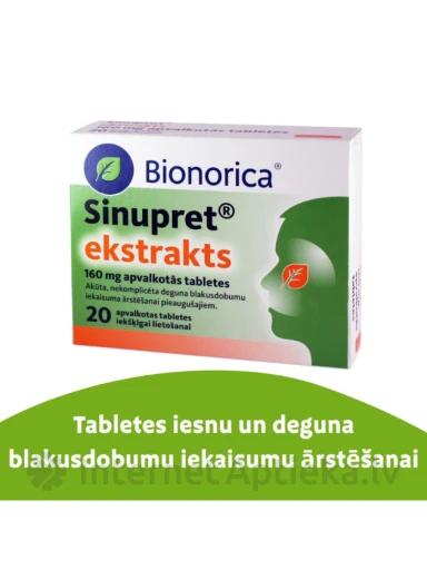 SINUPRET ekstrakts 160 mg tabletēs, 20 gab | internetaptieka.lv