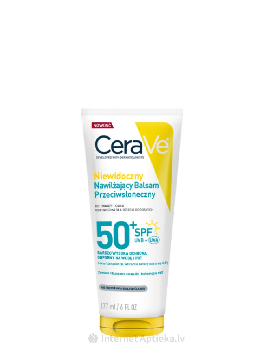 CeraVe Invisible Hydrating saules aizsargkrēms 50+ SPF, 177 ml | internetaptieka.lv